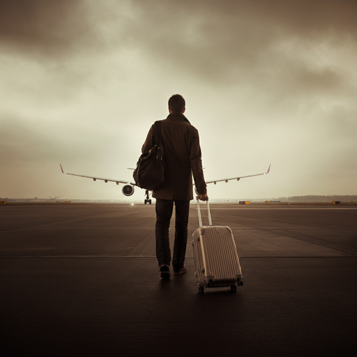 Silhouetted Figure, Awaiting Departure