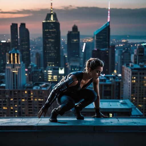 Silhouetted Against the City: A Woman on the Edge