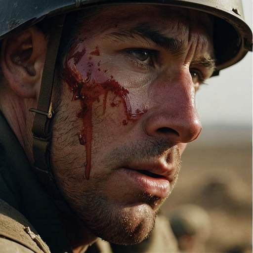 The Weight of War: A Soldier’s Face Tells a Story of Pain