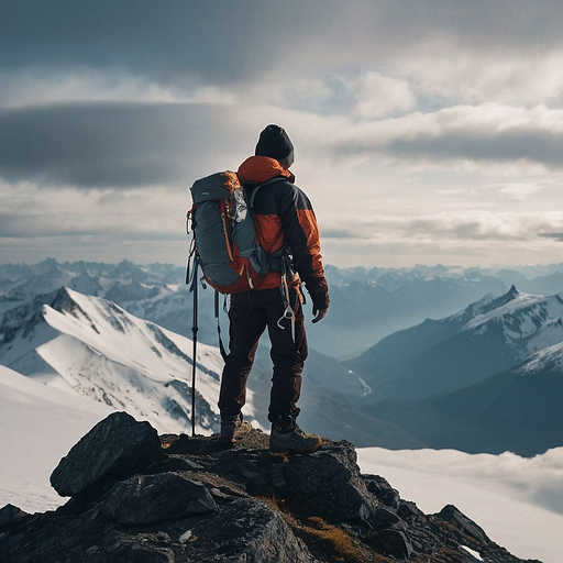 A Hiker’s Solitude Amidst Majestic Peaks