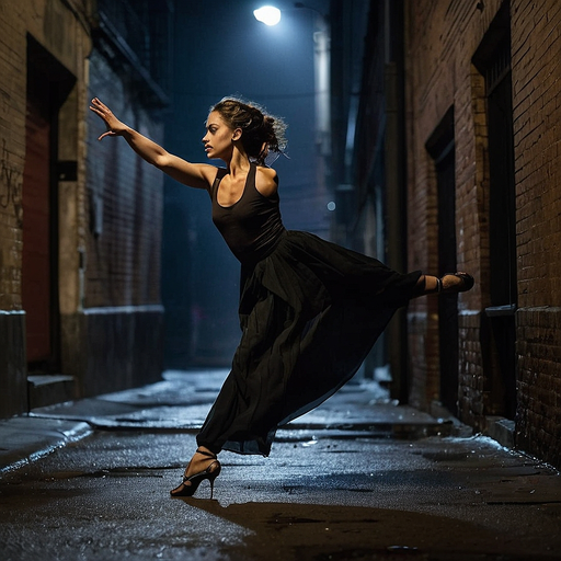 Shadow Dance: A Woman’s Grace in the Gloom