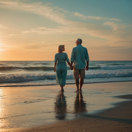 Silhouettes of Love: A Romantic Sunset Stroll