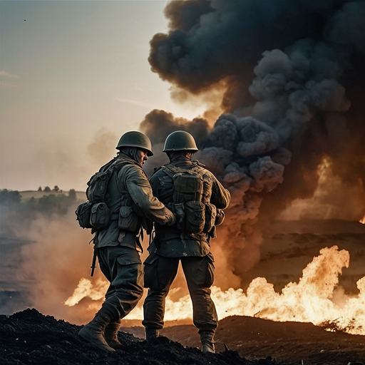 Soldiers on the Frontline: A Moment of Tense Anticipation