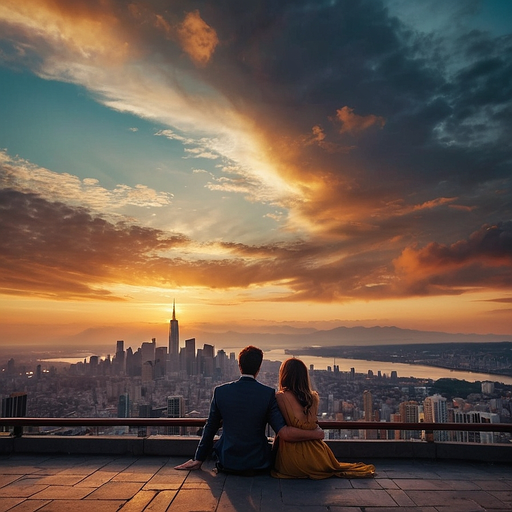 Sunset Romance on the Rooftop