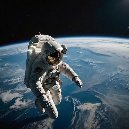 A Moment of Awe: Astronaut Against the Vastness of Space