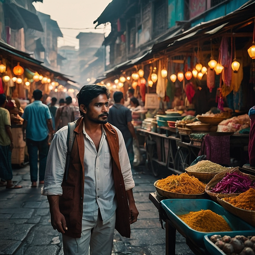 Lost in the Labyrinth of Spices: A Man’s Journey Through India’s Vibrant Market