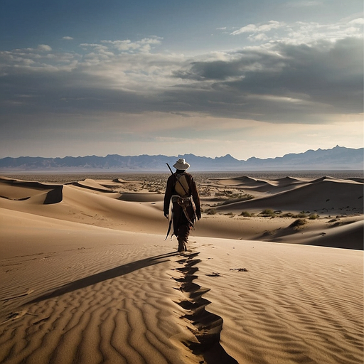 A Solitary Journey Across the Vast Desert