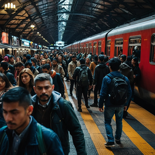 The Rush Hour Symphony: A Sea of People at the Train Station