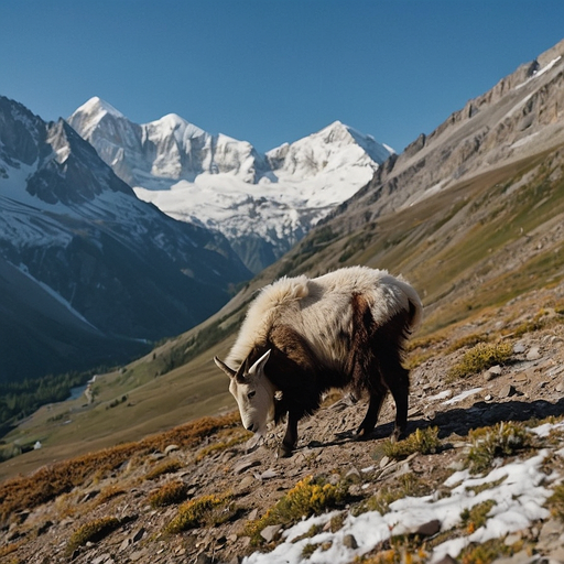 Solitude and Majesty: A Mountain Goat’s Tranquil Moment