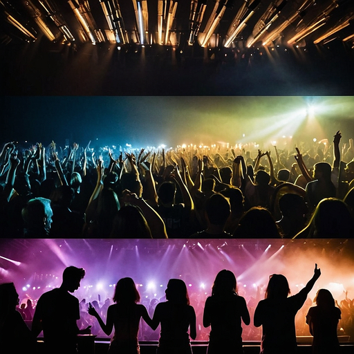 Silhouettes of Joy: A Crowd United in the Glow of Stage Lights