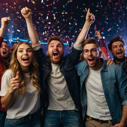 Friends Celebrate with Confetti and Joy