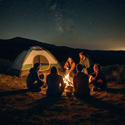 Campfire Tales Under a Starry Sky