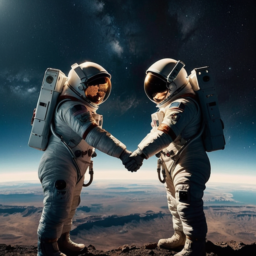 A Handshake for the Future: Astronauts Mark a New Era of Space Exploration