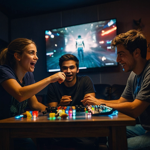 Friends Gather for a Night of Games and Laughter