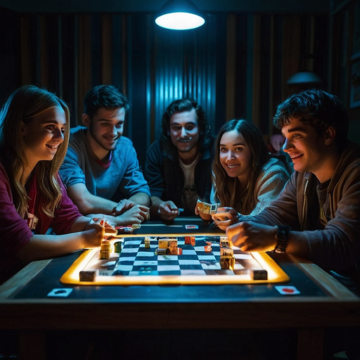 Mystery and Fun: A Night of Board Games Under Dim Lights