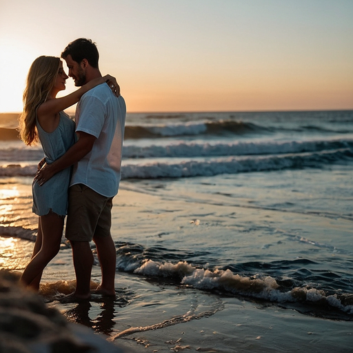 Silhouettes of Love at Sunset