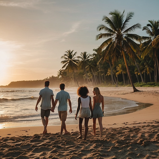 Golden Hour Friendships on a Tropical Beach