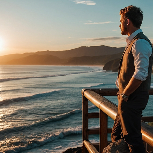 Silhouetted Against the Sunset: A Moment of Contemplation