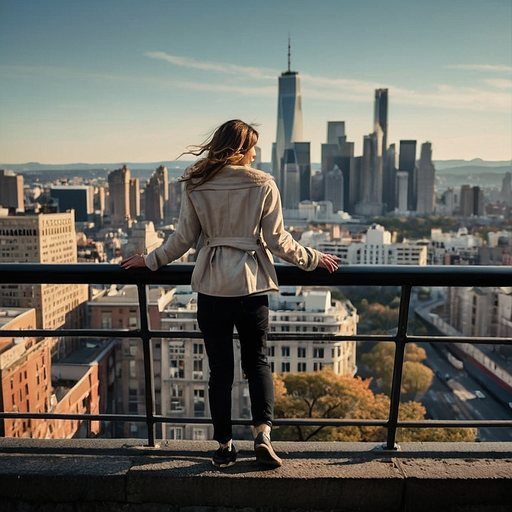 Silhouetted Against the City: A Moment of Contemplation