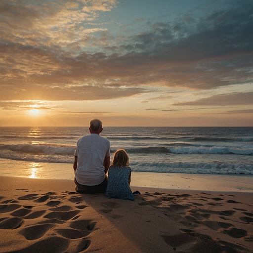 Silhouettes of Tranquility: A Sunset on the Beach