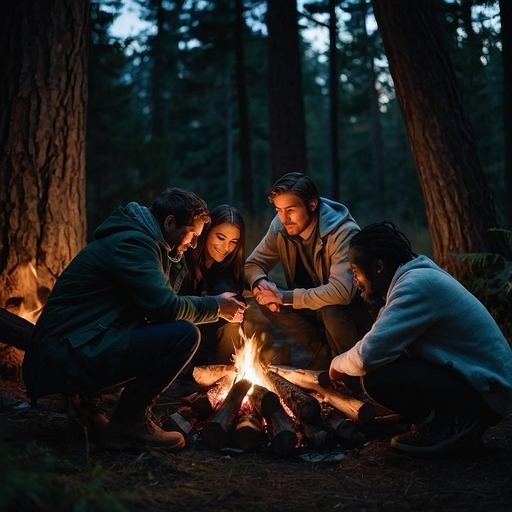 Campfire Tales: Friends, Firelight, and Adventure