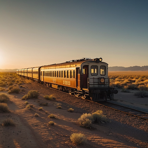 Sunset Serenade: A Train Journey Through the Desert