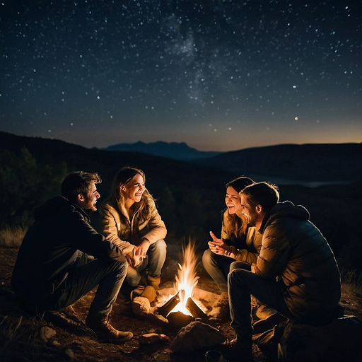 Campfire Nights: Laughter, Stars, and Friendship