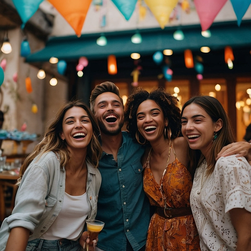 Laughter and Light: Friends Celebrate in a Moment of Joy