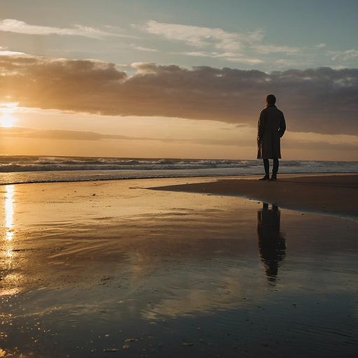 Silhouetted Solitude at Sunset