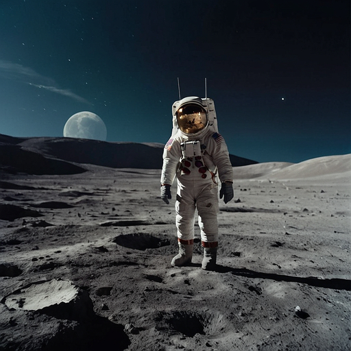 A Lone Figure on the Moon: A Moment of Hope and Adventure