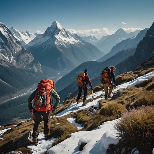 Conquering the Peak: Hikers Embark on a Majestic Mountain Adventure