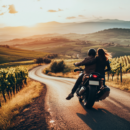 Sunset Romance on Two Wheels