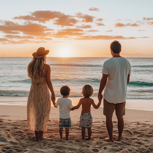 Sunset Serenity: A Family’s Moment of Joy