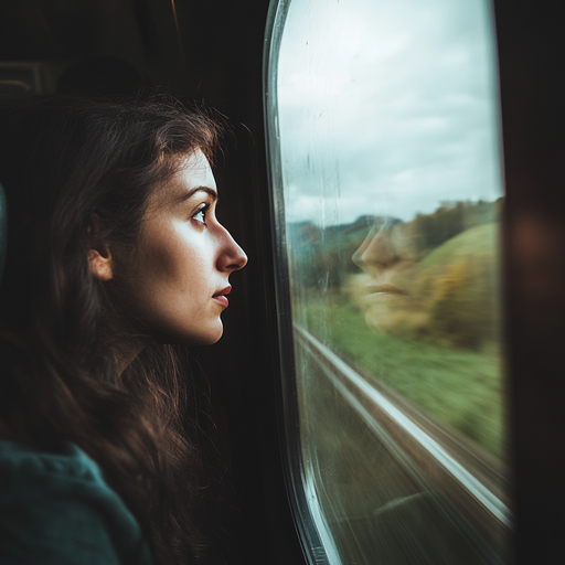 Lost in Thought: A Moment of Melancholy on the Train