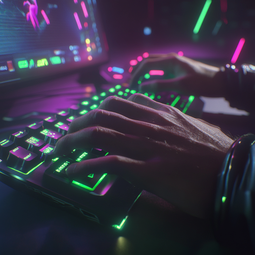 Cyberpunk Typing: A Close-Up on the Edge of Tomorrow