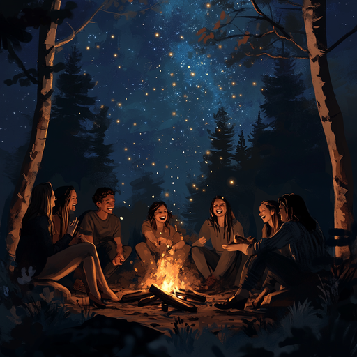 Campfire Magic Under a Starry Sky