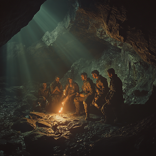 Shadows and Secrets: A Campfire in the Cave’s Embrace