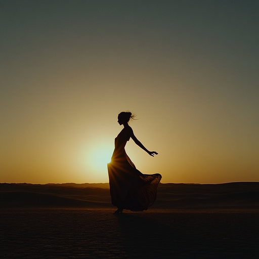 Silhouette of Hope in the Desert Sunset