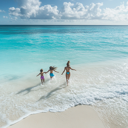 Chasing Summer Joy: A Family Runs Towards the Ocean