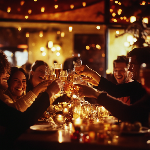 Warm Glow of Friendship: A Toast to Joy and Connection