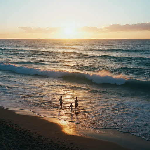 Silhouettes of Serenity: A Sunset at the Beach