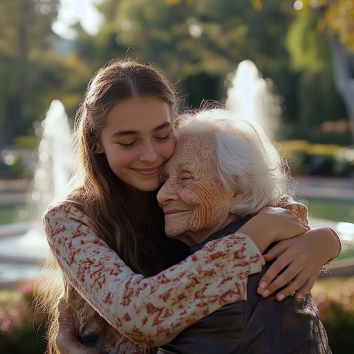 A Tender Embrace: Capturing Love and Nostalgia in a Park