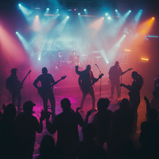 Silhouettes and Spotlight: Rock Band Ignites the Stage