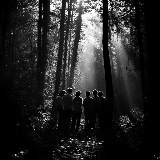 Silhouettes in the Forest: A Moment of Mystery and Light