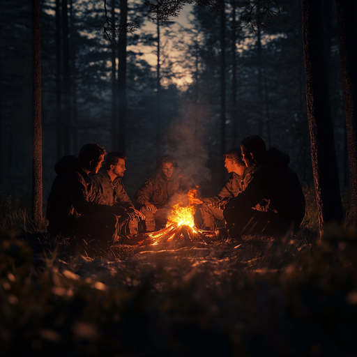 Shadows and Flames: A Night of Mystery in the Woods