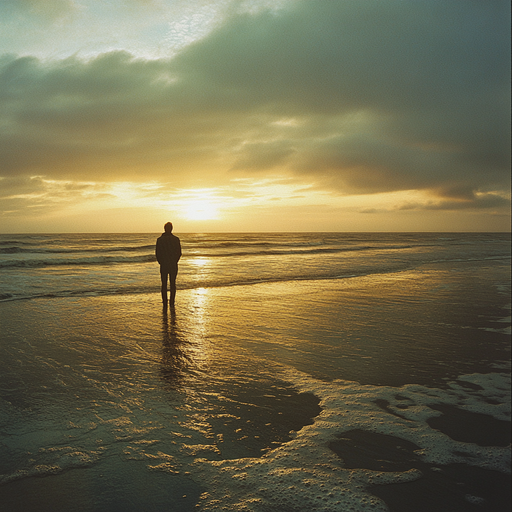 Silhouetted Solitude: A Moment of Tranquility at Sunset