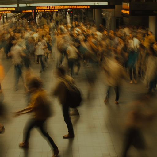 Lost in the Blur: The Anonymous Rush of a Train Station