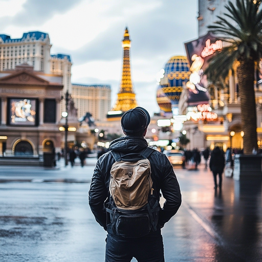 Lost in the City Lights: A Moment of Contemplation in Las Vegas