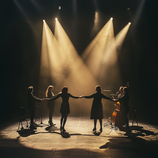 Silhouettes in the Spotlight: A Dramatic Musical Performance