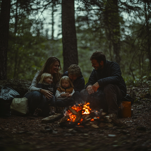 Cozy Campfire Glow in the Dark Forest